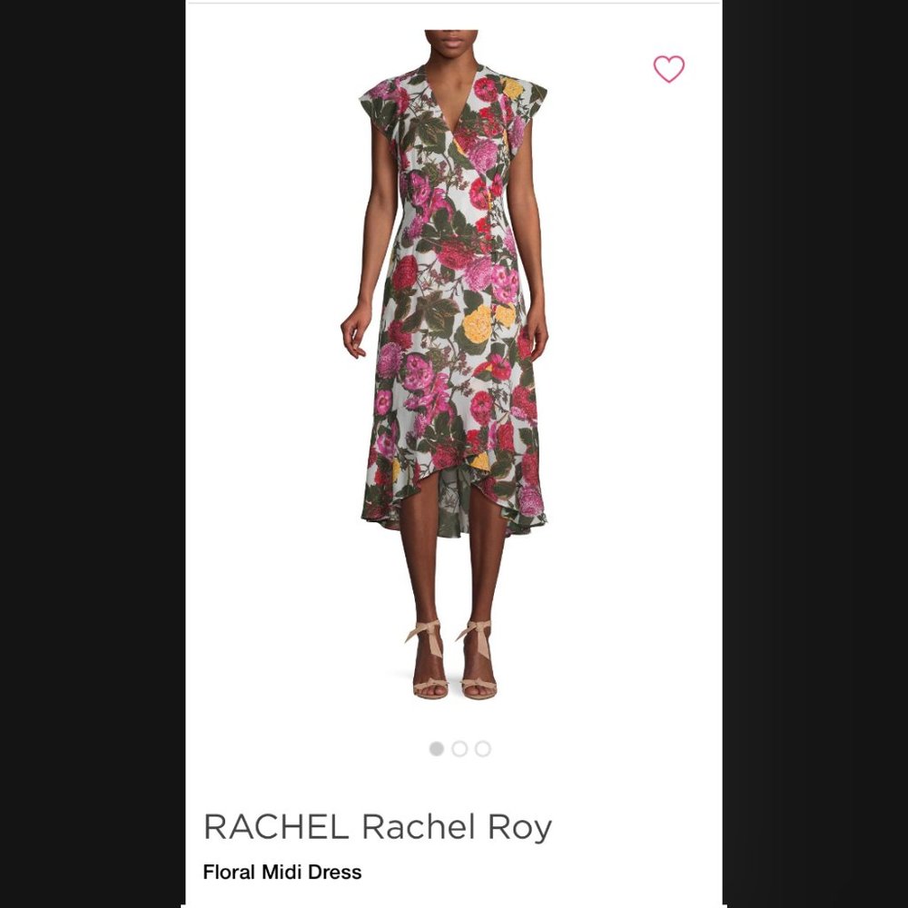 RACHEL Rachel Roy Floral High-Lo Hem Midi Dress